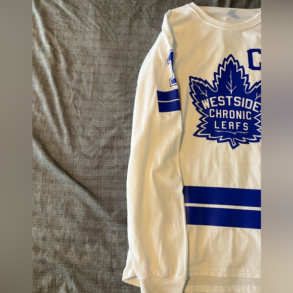 New Phreshcru Westside Chronic Leafs Long Sleeve Tshirt - White and Blue - Large - Picture 2 of 5